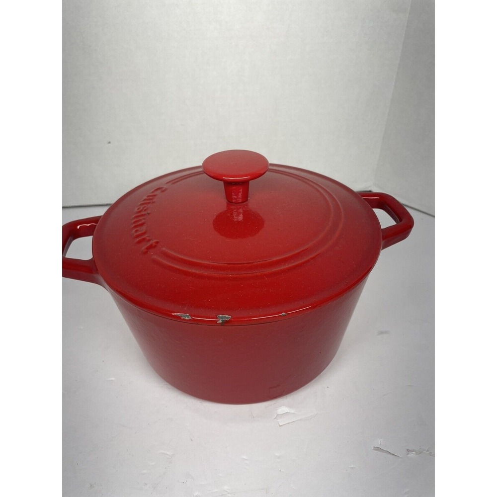 Cuisinart Dutch Oven Roaster Enameled Cast Iron RED 3 QT C1630-20 Pot w/Lid